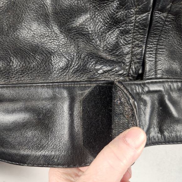 Vanson Leathers Motorcycle Jacket Men 44 Black Moto Guzzi Patch USA Made - Picture 10 of 16
